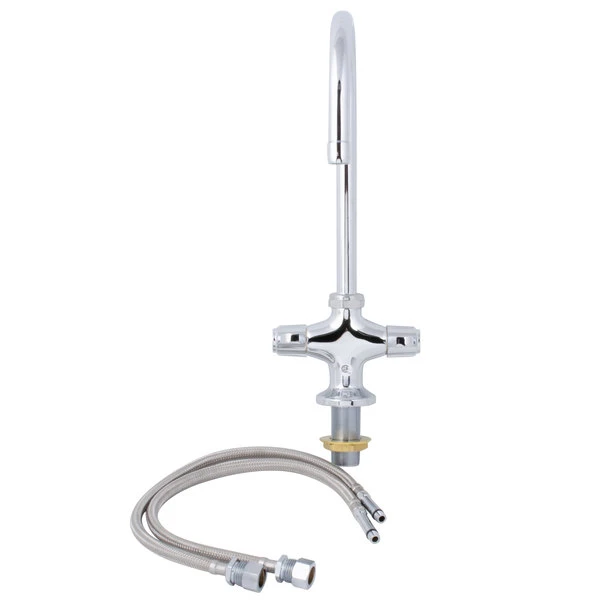 T&S Brass And Bronze Works Equip By T&S 5F-2SLF05 Deck Mounted Faucet With 5 9/16" Gooseneck Spout, Flex Inlets, Laminar Flow Device, And Lever Handles 3 T&S Brass And Bronze Works Equip By T&S 5F-2SLF05 Deck Mounted Faucet With 5 9/16" Gooseneck Spout, Flex Inlets, Laminar Flow Device, And Lever Handles