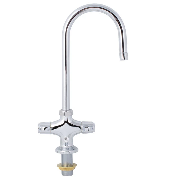 T&S Brass And Bronze Works Equip By T&S 5F-2SLF05 Deck Mounted Faucet With 5 9/16" Gooseneck Spout, Flex Inlets, Laminar Flow Device, And Lever Handles 5 T&S Brass And Bronze Works Equip By T&S 5F-2SLF05 Deck Mounted Faucet With 5 9/16" Gooseneck Spout, Flex Inlets, Laminar Flow Device, And Lever Handles - Image 3