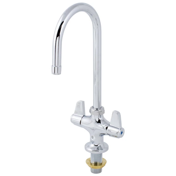 T&S Brass And Bronze Works Equip By T&S 5F-2SLF05 Deck Mounted Faucet With 5 9/16" Gooseneck Spout, Flex Inlets, Laminar Flow Device, And Lever Handles 6 T&S Brass And Bronze Works Equip By T&S 5F-2SLF05 Deck Mounted Faucet With 5 9/16" Gooseneck Spout, Flex Inlets, Laminar Flow Device, And Lever Handles - Image 4