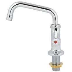 T&S Brass And Bronze Works Equip By T&S 5F-2SLF06 Deck Mounted Single Hole Faucet With Flex Inlets, 6 1/8" Swing Spout, Laminar Flow Device, Cerama Cartridges, And Lever Handles -T&S Brass Shop 1650177
