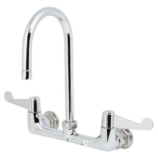 T&S Brass And Bronze Works Equip By T&S 5F-8WWB05 Wall Mounted Faucet With 7 15/16" Gooseneck Spout, 8" Centers, Laminar Flow Device, And Wrist Handles 5 T&S Brass And Bronze Works Equip By T&S 5F-8WWB05 Wall Mounted Faucet With 7 15/16" Gooseneck Spout, 8" Centers, Laminar Flow Device, And Wrist Handles - Image 3