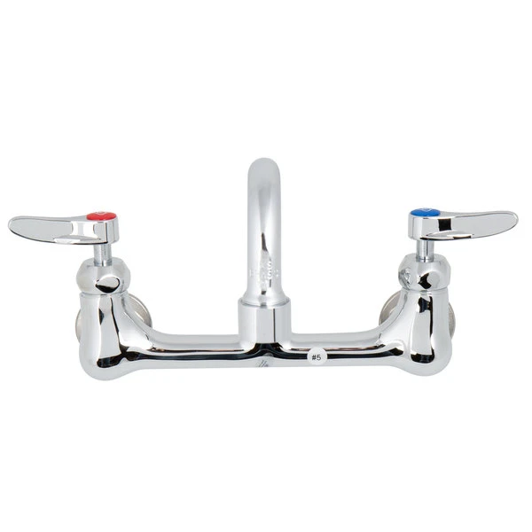 T&S Brass And Bronze Works T&S B-0231-CR-SC-F1 Wall Mounted Faucet With 8" Centers, 12" Swing Spout, 1 GPM Aerator, Cerama Cartridges And Lever Handles 3 T&S Brass And Bronze Works T&S B-0231-CR-SC-F1 Wall Mounted Faucet With 8" Centers, 12" Swing Spout, 1 GPM Aerator, Cerama Cartridges And Lever Handles