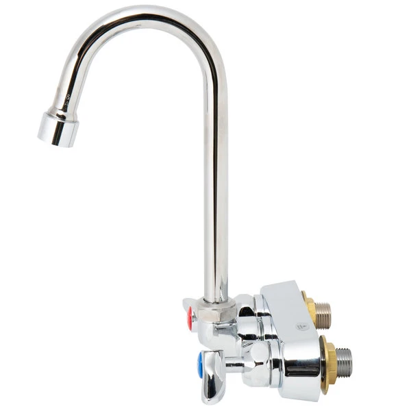 T&S Brass And Bronze Works T&S B-1146-V12-CR Wall Mounted Workboard Faucet With 5 3/4" Gooseneck Spout, 4" Centers, 1.2 GPM Aerator, Cerama Cartridges, And Lever Handles 6 T&S Brass And Bronze Works T&S B-1146-V12-CR Wall Mounted Workboard Faucet With 5 3/4" Gooseneck Spout, 4" Centers, 1.2 GPM Aerator, Cerama Cartridges, And Lever Handles - Image 4
