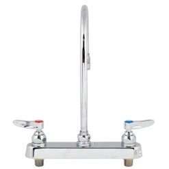 T&S Brass And Bronze Works T&S B-1194-QT-A22 Deck Mounted Workboard Faucet With 8" Centers, 8 13/16" Gooseneck Spout, 2.2 GPM Aerator, Eterna Cartridges, And Lever Handles -T&S Brass Shop 1662133