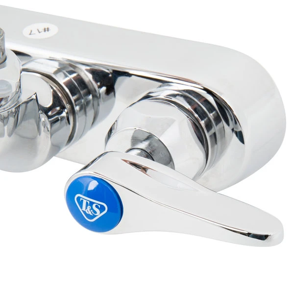 T&S Brass And Bronze Works T&S B-1115-132XF1CR Wall Mounted Workboard Faucet With 4" Centers, 2 7/8" Gooseneck Spout, 1 GPM Aerator, Cerama Cartridges, And Lever Handles 8 T&S Brass And Bronze Works T&S B-1115-132XF1CR Wall Mounted Workboard Faucet With 4" Centers, 2 7/8" Gooseneck Spout, 1 GPM Aerator, Cerama Cartridges, And Lever Handles - Image 6