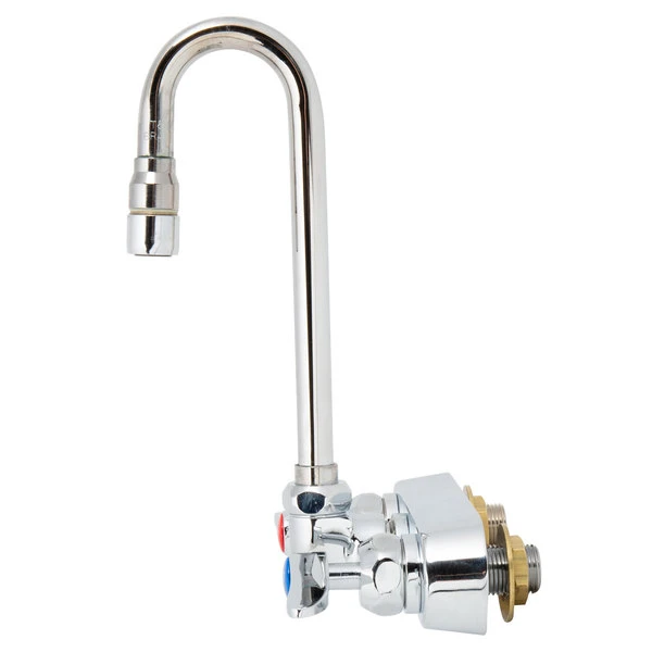 T&S Brass And Bronze Works T&S B-1115-132XN5CR Wall Mounted Workboard Faucet With 2 7/8" Gooseneck Spout, 4" Centers, .5 GPM Non-Aerated Spray Device, Cerama Cartridges, And Lever Handles 5 T&S Brass And Bronze Works T&S B-1115-132XN5CR Wall Mounted Workboard Faucet With 2 7/8" Gooseneck Spout, 4" Centers, .5 GPM Non-Aerated Spray Device, Cerama Cartridges, And Lever Handles - Image 3