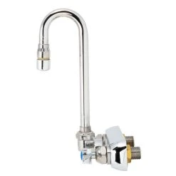 T&S Brass And Bronze Works T&S B-1115-132XN5QT Wall Mounted Workboard Faucet With 2 7/8" Gooseneck Spout, 4" Centers, .5 GPM Non-Aerated Spray Device, Eterna Cartridges, And Lever Handles -T&S Brass Shop 1668516