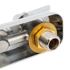 T&S Brass And Bronze Works T&S B-1115-132XN5QT Wall Mounted Workboard Faucet With 2 7/8" Gooseneck Spout, 4" Centers, .5 GPM Non-Aerated Spray Device, Eterna Cartridges, And Lever Handles -T&S Brass Shop 1668517