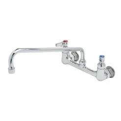 T&S Brass And Bronze Works T&S B-2299 Wall Mounted Faucet With 14" Swing Spout, 23.09 GPM Stream Regulator, 8" Adjustable Centers, And Lever Handles