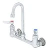 T&S Brass And Bronze Works T&S B-0330-01 Wall Mounted Faucet With 2 7/8" Swivel Gooseneck Spout, 23.09 GPM Stream Regulator, 8" Adjustable Centers, And Lever Handles