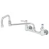 T&S Brass And Bronze Works T&S B-0267 Wall Mounted Faucet With 12" Double-Jointed Swing Spout, 4.16 GPM Stream Regulator, 8" Adjustable Centers, And Lever Handles