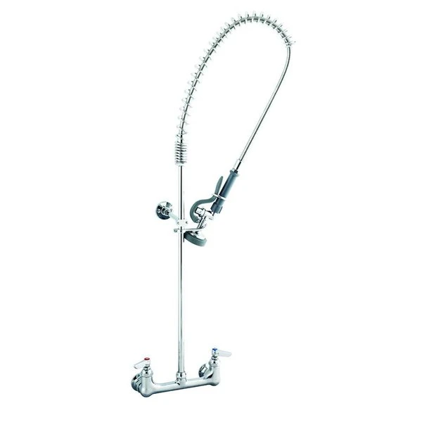 T&S Brass And Bronze Works T&S B-0133-CR-V-BE EasyInstall Wall Mounted 37" High Pre-Rinse Faucet With Adjustable 8" Centers, 44" Hose, Installation Kit, Vacuum Breaker, And 6" Wall Bracket 3 T&S Brass And Bronze Works T&S B-0133-CR-V-BE EasyInstall Wall Mounted 37" High Pre-Rinse Faucet With Adjustable 8" Centers, 44" Hose, Installation Kit, Vacuum Breaker, And 6" Wall Bracket