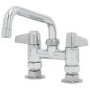 T&S Brass And Bronze Works Equip By T&S 5F-4DLS08A Deck Mounted Faucet With 4" Centers, 8 1/8" Swing Spout, 2.2 GPM Aerator, And Lever Handles -T&S Brass Shop 1864687