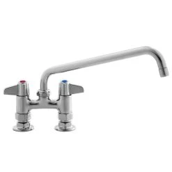T&S Brass And Bronze Works Equip By T&S 5F-4DLS10A Deck Mounted Faucet With 4" Centers, 10 1/8" Swing Spout, 2.2 GPM Aerator, And Lever Handles