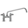 T&S Brass And Bronze Works Equip By T&S 5F-4DLS12A Deck Mounted Faucet With 4" Centers, 12 1/8" Swing Spout, 2.2 GPM Aerator, And Lever Handles -T&S Brass Shop 1864689