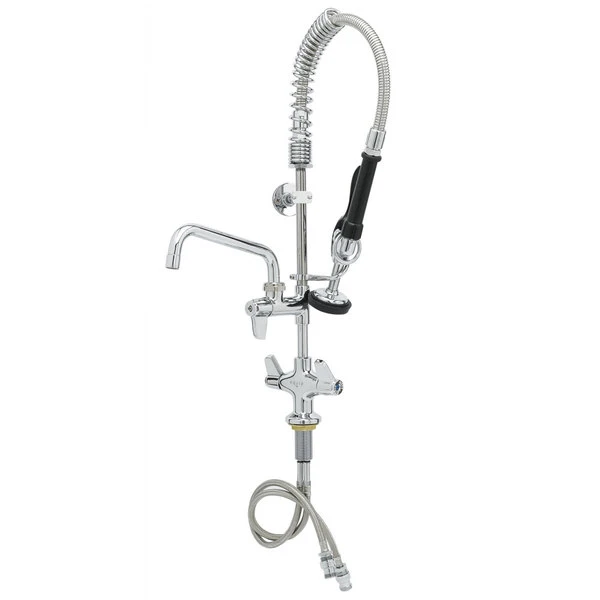 T&S Brass And Bronze Works Equip By T&S 5MPH-2SLN-08 Deck Mounted Dual-Temp Pre-Rinse Faucet With 24" Hose, 8" Add-On Faucet, 6" Wall Bracket, And Lever Handles 3 T&S Brass And Bronze Works Equip By T&S 5MPH-2SLN-08 Deck Mounted Dual-Temp Pre-Rinse Faucet With 24" Hose, 8" Add-On Faucet, 6" Wall Bracket, And Lever Handles