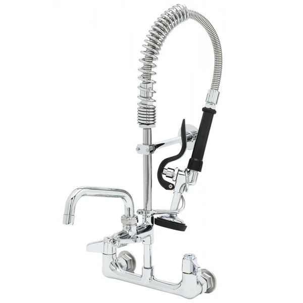 T&S Brass And Bronze Works Equip By T&S 5MPH-8WLN-06 Wall Mounted Dual-Temp Pre-Rinse Faucet With 24" Hose, 6 1/8" Add-On Faucet, 6" Wall Bracket, And Lever Handles 3 T&S Brass And Bronze Works Equip By T&S 5MPH-8WLN-06 Wall Mounted Dual-Temp Pre-Rinse Faucet With 24" Hose, 6 1/8" Add-On Faucet, 6" Wall Bracket, And Lever Handles