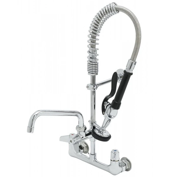 T&S Brass And Bronze Works Equip By T&S 5MPH-8WLN-08 Wall Mounted Dual-Temp Pre-Rinse Faucet With 24" Hose, 8" Add-On Faucet, 6" Wall Bracket, And Lever Handles 3 T&S Brass And Bronze Works Equip By T&S 5MPH-8WLN-08 Wall Mounted Dual-Temp Pre-Rinse Faucet With 24" Hose, 8" Add-On Faucet, 6" Wall Bracket, And Lever Handles