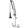 T&S Brass And Bronze Works T&S B-0133-CR-B8P 34 1/4" High Wall Mounted DuraPull Pre-Rinse Faucet 8" Adjustable Centers, 30" Hose, 1.07 GPM Spray Valve, And Wall Bracket -T&S Brass Shop 1867947