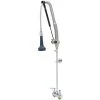 T&S Brass And Bronze Works T&S B-5110-CR-B8TP 42 3/4" High Deck Mounted DuraPull Pre-Rinse Faucet 4" Workboard Centers, 30" Hose, 1.07 GPM Spray Valve, Accessory Tee, And Wall Bracket