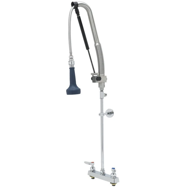 T&S Brass And Bronze Works T&S B-5120-CR-B8TP 42 3/4" High Deck Mounted DuraPull Pre-Rinse Faucet 8" Workboard Centers, 30" Hose, 1.07 GPM Spray Valve, Accessory Tee, And Wall Bracket 3 T&S Brass And Bronze Works T&S B-5120-CR-B8TP 42 3/4" High Deck Mounted DuraPull Pre-Rinse Faucet 8" Workboard Centers, 30" Hose, 1.07 GPM Spray Valve, Accessory Tee, And Wall Bracket