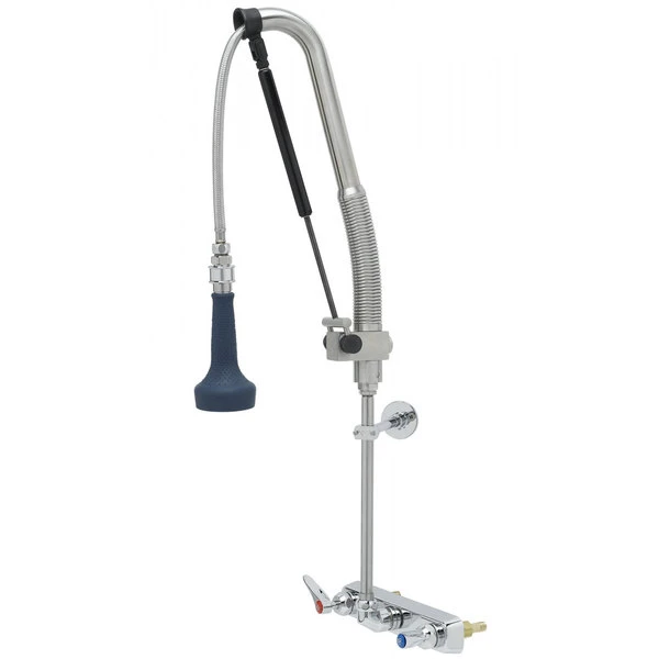 T&S Brass And Bronze Works T&S B-5125-CR-B8P 34 1/8" High Wall Mounted DuraPull Pre-Rinse Faucet 8" Workboard Centers, 30" Hose, 1.07 GPM Spray Valve, And Wall Bracket 3 T&S Brass And Bronze Works T&S B-5125-CR-B8P 34 1/8" High Wall Mounted DuraPull Pre-Rinse Faucet 8" Workboard Centers, 30" Hose, 1.07 GPM Spray Valve, And Wall Bracket