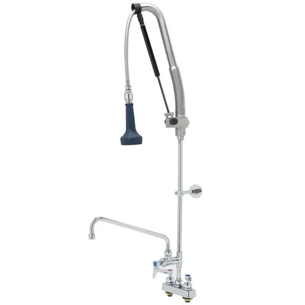 T&S Brass And Bronze Works T&S B-5110-12-CRB8P 45 3/16" High Deck Mounted DuraPull Pre-Rinse Faucet 4" Workboard Centers, 30" Hose, 1.07 GPM Spray Valve, 12" Add-On Faucet, And Wall Bracket 3 T&S Brass And Bronze Works T&S B-5110-12-CRB8P 45 3/16" High Deck Mounted DuraPull Pre-Rinse Faucet 4" Workboard Centers, 30" Hose, 1.07 GPM Spray Valve, 12" Add-On Faucet, And Wall Bracket