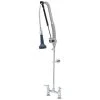 T&S Brass And Bronze Works T&S B-0123-CR-B8TP 44 5/8" High Deck Mounted DuraPull Pre-Rinse Faucet 8" Adjustable Centers, 30" Hose, 1.07 GPM Spray Valve, Accessory Tee, And Wall Bracket -T&S Brass Shop 1867998