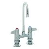 T&S Brass And Bronze Works Equip By T&S 5F-4DLS03 Deck Mounted Faucet With 2 13/16" Gooseneck Spout, 4" Centers, Laminar Flow Device, And Lever Handles