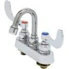 T&S Brass And Bronze Works T&S B-1110-131X-WH4 Deck Mounted Workboard Faucet With 4" Centers, 2 15/16" Gooseneck Spout, 2.2 GPM Aerator, Eterna Cartridges, And Wrist Handles