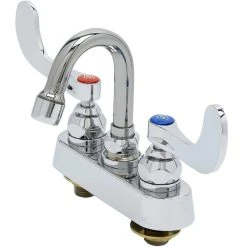T&S Brass And Bronze Works T&S B-1110-131X-WH4 Deck Mounted Workboard Faucet With 4" Centers, 2 15/16" Gooseneck Spout, 2.2 GPM Aerator, Eterna Cartridges, And Wrist Handles