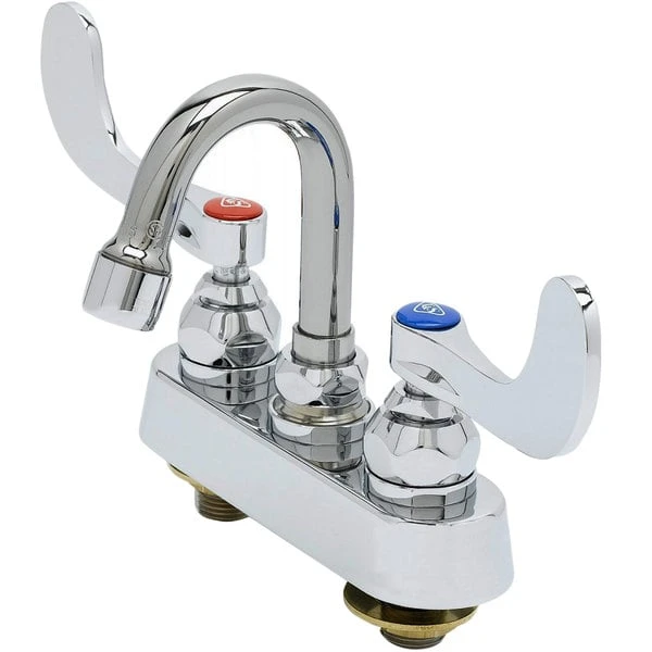 T&S Brass And Bronze Works T&S B-1110-131X-WH4 Deck Mounted Workboard Faucet With 4" Centers, 2 15/16" Gooseneck Spout, 2.2 GPM Aerator, Eterna Cartridges, And Wrist Handles 3 T&S Brass And Bronze Works T&S B-1110-131X-WH4 Deck Mounted Workboard Faucet With 4" Centers, 2 15/16" Gooseneck Spout, 2.2 GPM Aerator, Eterna Cartridges, And Wrist Handles