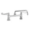 T&S Brass And Bronze Works Equip By T&S 5F-8DWS12 Deck Mount Mixing Faucet With Wrist Action Handles And 12 1/8" Swing Nozzle On 8" Centers -T&S Brass Shop 196307
