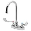 Zurn Z812B4-XL AquaSpec Deck Mount Faucet With 4" Centers, 5 3/8" Gooseneck Spout (2.2 GPM), Ceramic Cartridge, And Wrist Handles -T&S Brass Shop 2009764