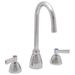 Zurn Z831B1-XL AquaSpec Deck Mount Faucet With Widespread Base, 5 3/8" Gooseneck Spout (2.2 GPM), And Ceramic Cartridge