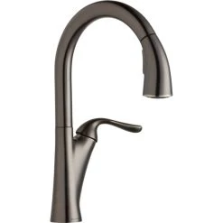 Elkay LKHA4031AS Harmony Deck Mount Antique Steel Kitchen Faucet With Pull-Down Spray Head And Forward Lever Handle