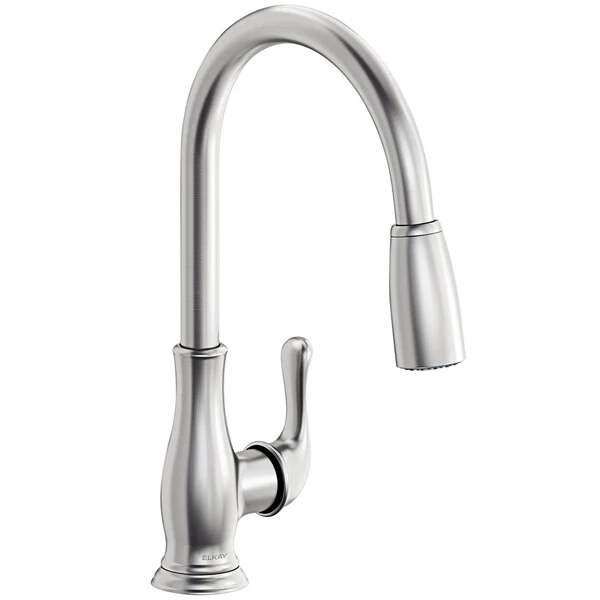 Elkay LKEC2041LS Explore Deck Mount Lustrous Steel Kitchen Faucet With Pull-Down Spray Head, Forward Lever Handle, And Deck Plate 3 Elkay LKEC2041LS Explore Deck Mount Lustrous Steel Kitchen Faucet With Pull-Down Spray Head, Forward Lever Handle, And Deck Plate