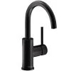 Elkay LKAV3021MB Avado Deck Mount Matte Black Bar Faucet With 6 1/2" Gooseneck Spout And Lever Handle