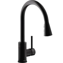 Elkay LKAV3031MB Avado Deck Mount Matte Black Kitchen Faucet With Pull-Down Spray Head And Forward Lever Handle