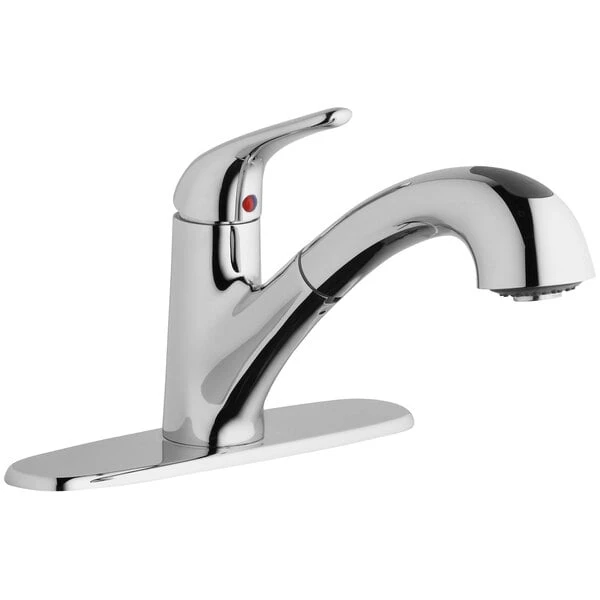 Elkay LK5000CR Everyday Deck Mount Chrome Kitchen Faucet With Pull-Out Spray Head, Lever Handle, And Deck Plate 3 Elkay LK5000CR Everyday Deck Mount Chrome Kitchen Faucet With Pull-Out Spray Head, Lever Handle, And Deck Plate