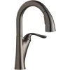 Elkay LKHA4032AS Harmony Deck Mount Antique Steel Bar Faucet With Pull-Down Spray Head And Forward Lever Handle