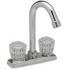 Elkay LKA2475LF Centerset Deck Mount Chrome Faucet With 3 7/16" Gooseneck Spout And Clear Crystalac Handles -T&S Brass Shop 2165833