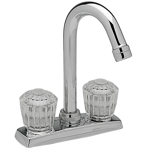 Elkay LKA2475LF Centerset Deck Mount Chrome Faucet With 3 7/16" Gooseneck Spout And Clear Crystalac Handles 3 Elkay LKA2475LF Centerset Deck Mount Chrome Faucet With 3 7/16" Gooseneck Spout And Clear Crystalac Handles