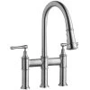 Elkay LKEC2037LS Explore Deck Mount Lustrous Steel Bridge Faucet With Pull-Down Spray Head And Lever Handles 2 Elkay LKEC2037LS Explore Deck Mount Lustrous Steel Bridge Faucet With Pull-Down Spray Head And Lever Handles -T&S Brass Shop 2165846