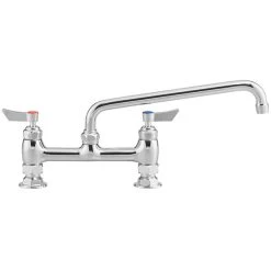 Waterloo Deck-Mounted Faucet With 8" Centers And 12" Swing Spout -T&S Brass Shop 2172191