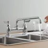 Waterloo Deck-Mounted Faucet With 8" Centers And 12" Swing Spout