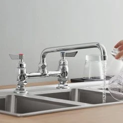 Waterloo Deck-Mounted Faucet With 8" Centers And 12" Swing Spout