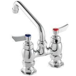 Waterloo Deck-Mounted Faucet With 4" Centers And 8" Swing Spout -T&S Brass Shop 2183763