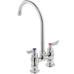 Waterloo Deck Mount Faucet With 8" Gooseneck Spout And 4" Centers 7 Waterloo Deck Mount Faucet With 8" Gooseneck Spout And 4" Centers -T&S Brass Shop 2183913