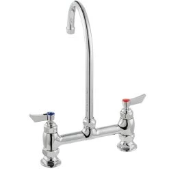 Waterloo Deck Mount Faucet With 8" Gooseneck Spout And 8" Centers -T&S Brass Shop 2183917